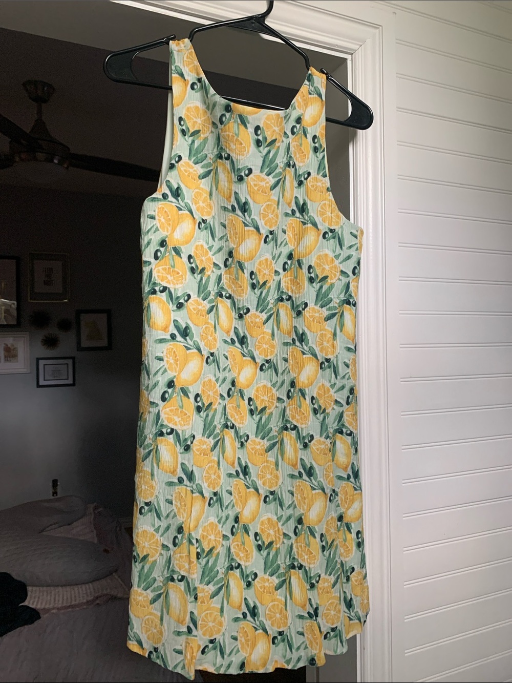 Abercrombie & Fitch Yellow Lemon Print Mini Dress